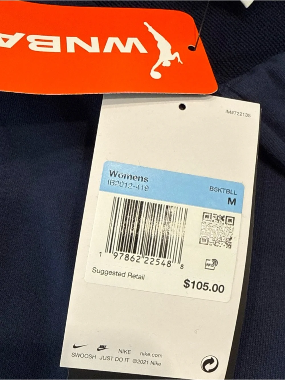 Women’s Size Medium Nike WNBA Indiana Fever Pullover Sweatshirt Blue - Picture 6 of 6